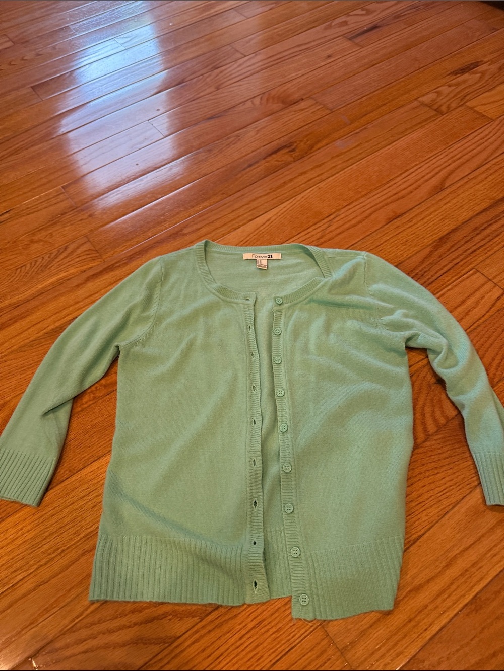 Forever 21 Mint Green Button-Up Cardigan